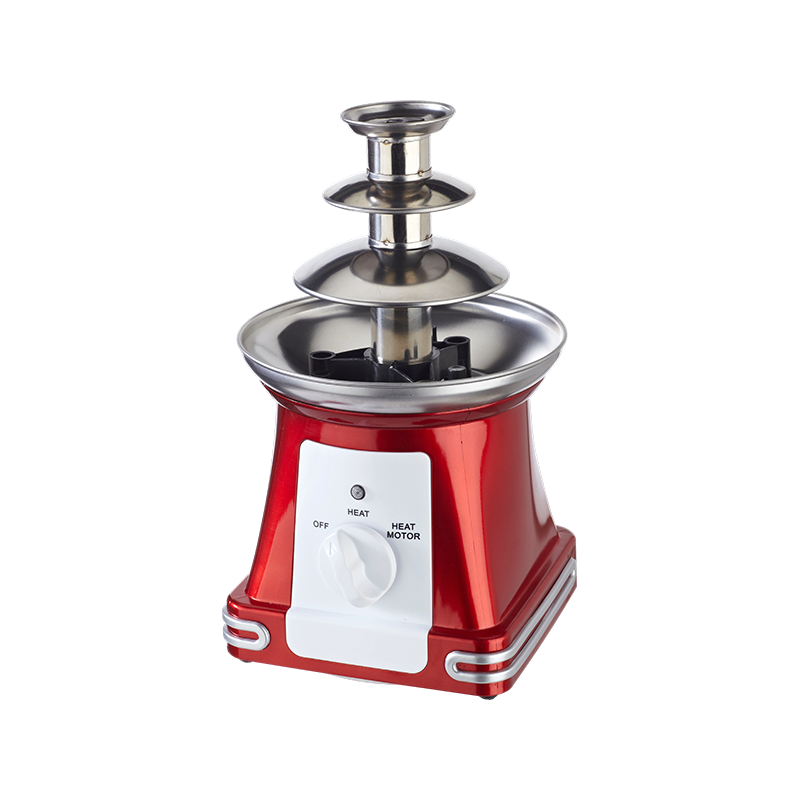 YHL-1722 Retro-Schokoladenmaschine mit roter quadratischer Basis YHL-1722 Retro-Schokoladenmaschine mit roter quadratischer Basis